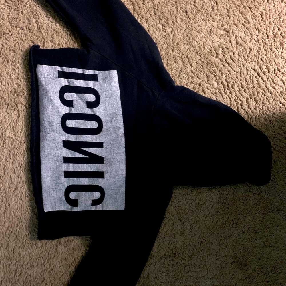 Black crop top hoodie